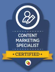 DigitalMarketer Content Marketing Specialist certified badge