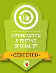 DigitalMarketer Optimization & Testing Specialist certified badge