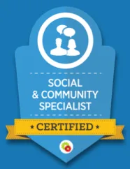 DigitalMarketer Social & Community Specialist certified badge