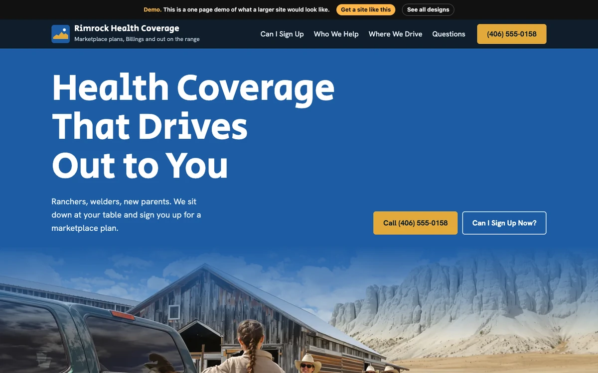 Big Sky Utility website design on a desktop