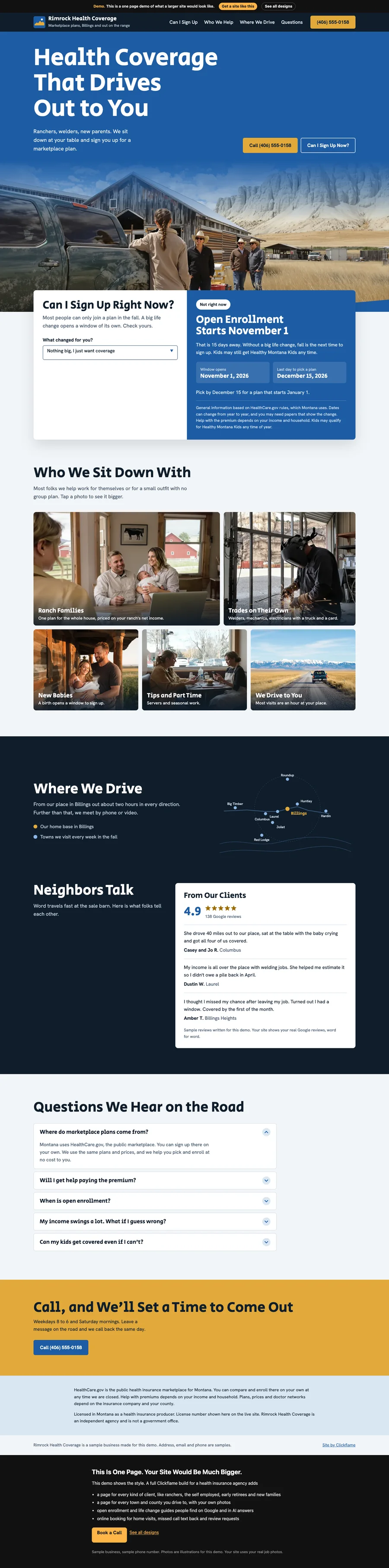 Big Sky Utility website design