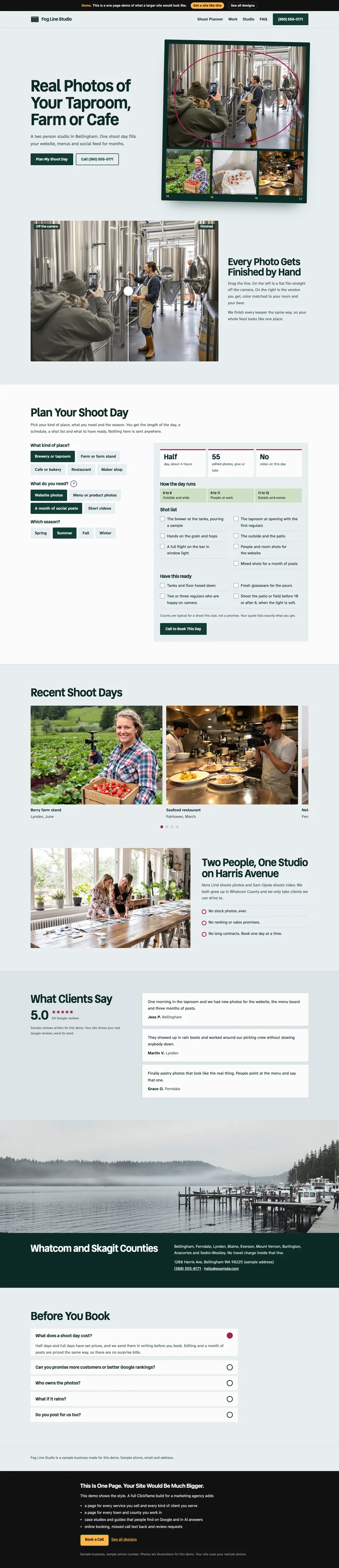 Contact Sheet website design