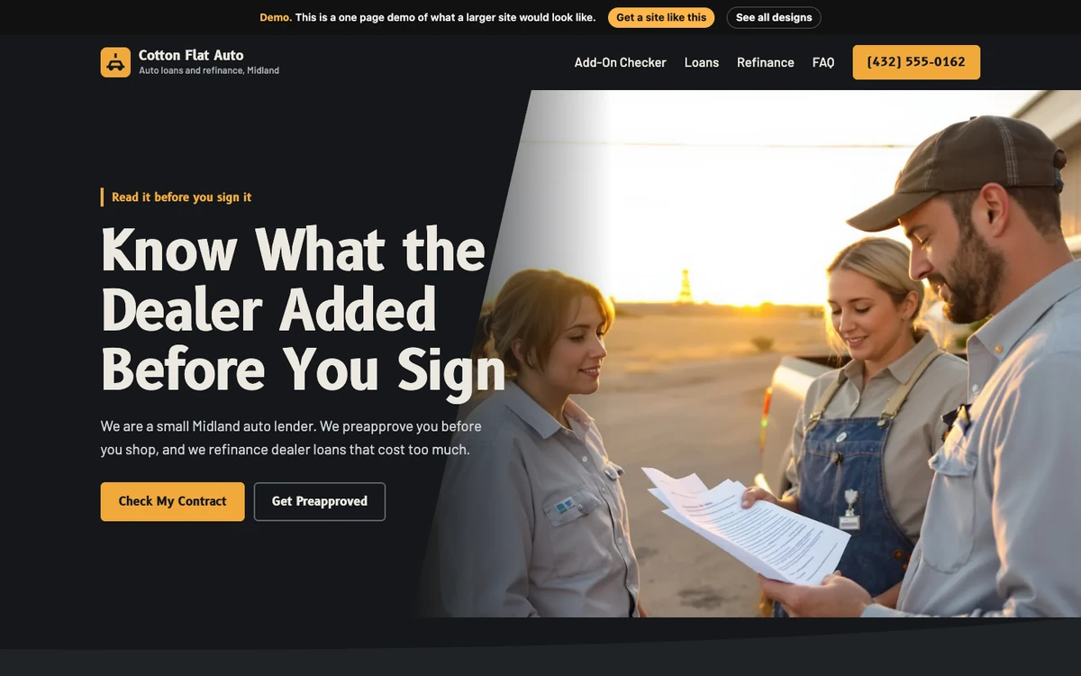 Sodium Night website design on a desktop