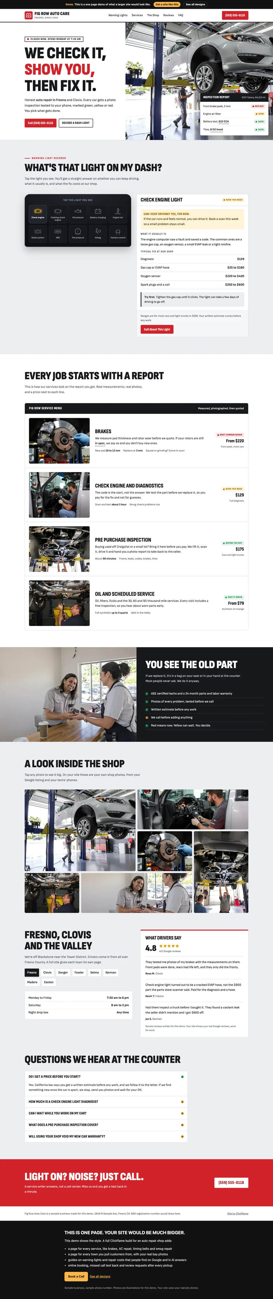 Inspection Report website design