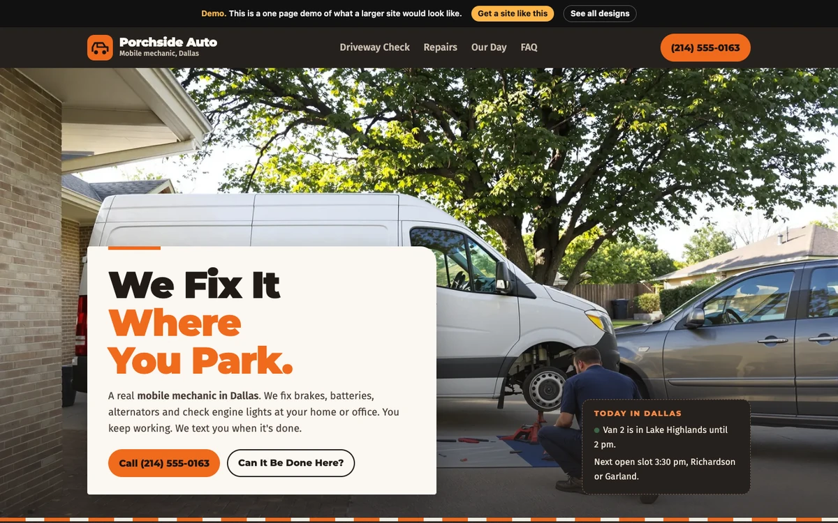 Warm Asphalt website design on a desktop