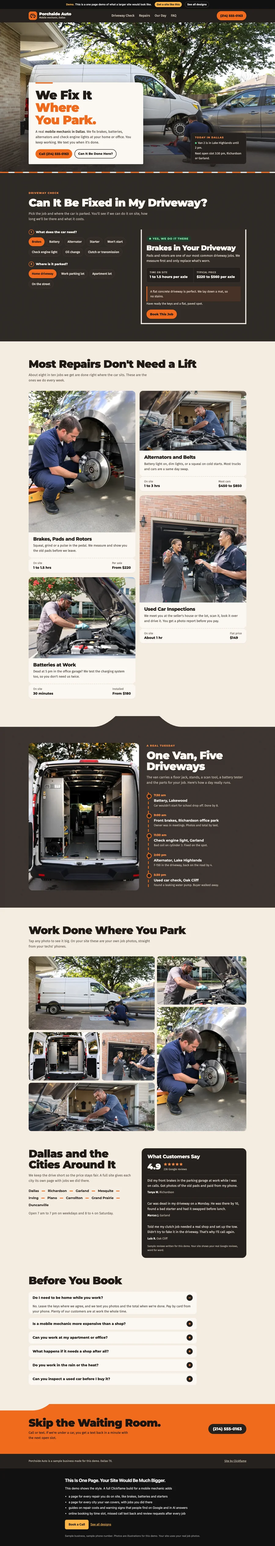 Warm Asphalt website design