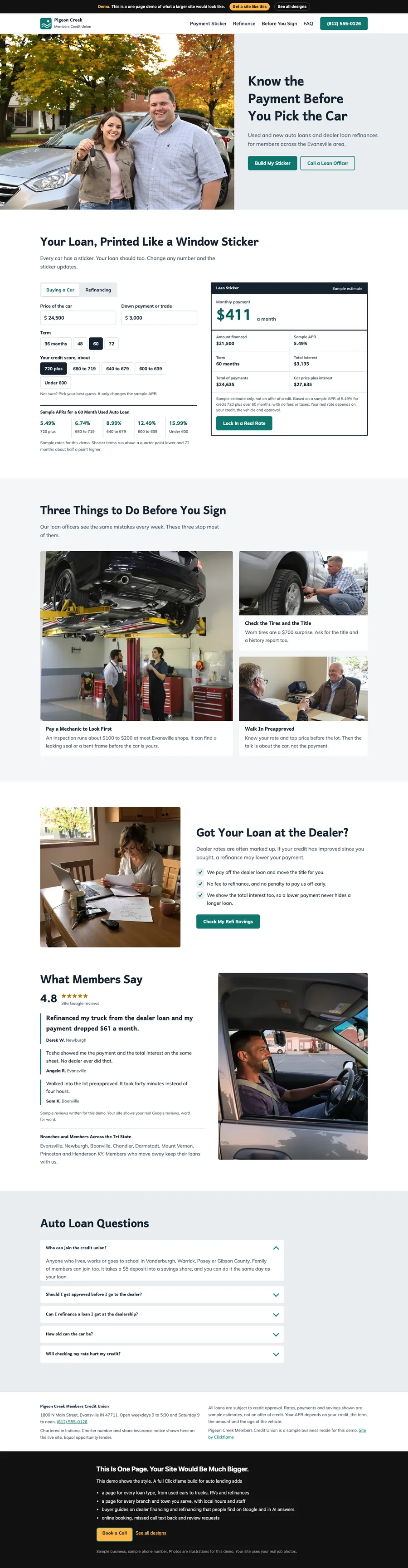 Window Sticker website design