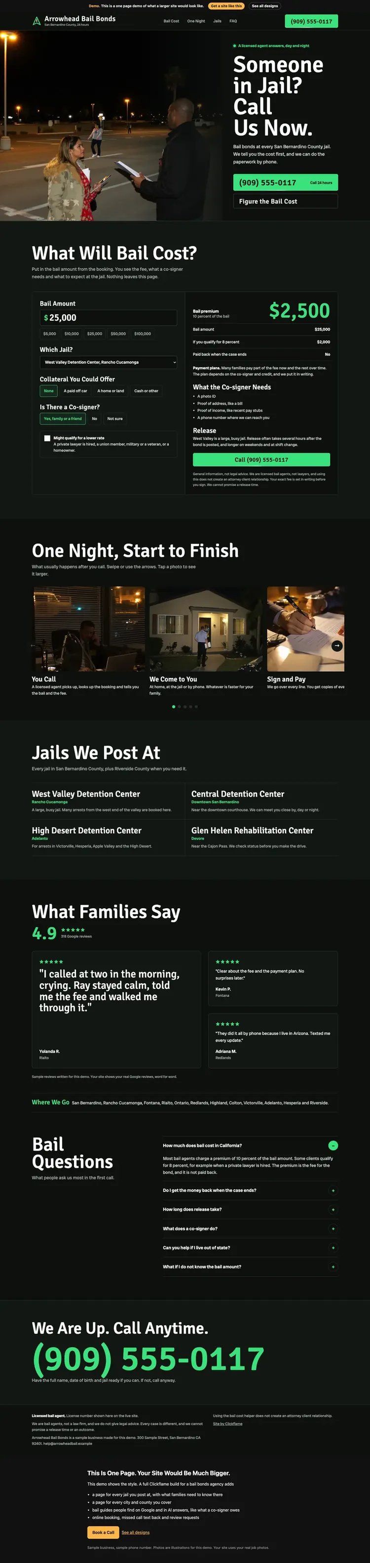 Night Signal website design