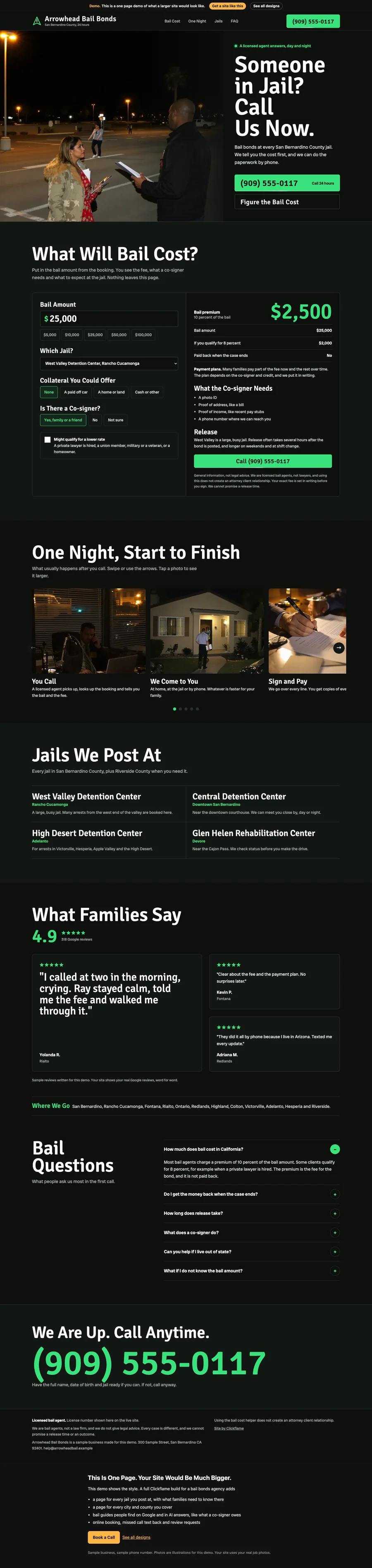 Night Signal website design