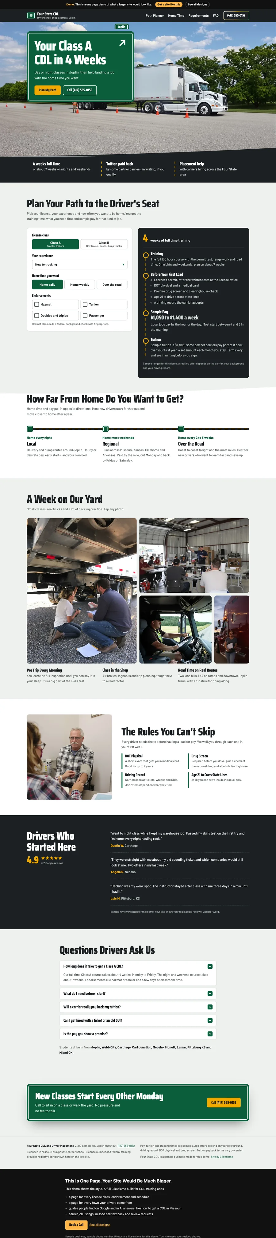 Guide Sign Green website design