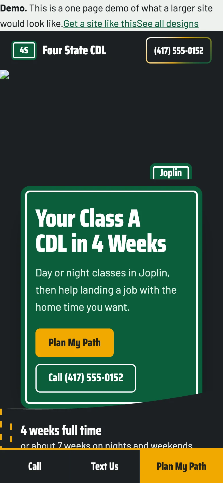 Guide Sign Green on a phone