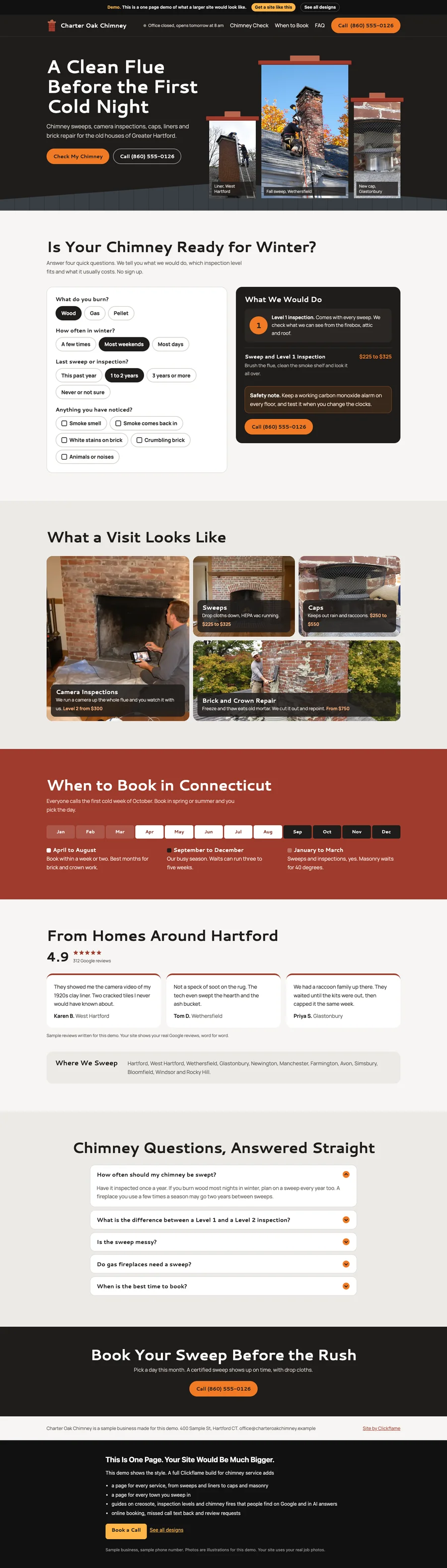 Soot and Ember website design