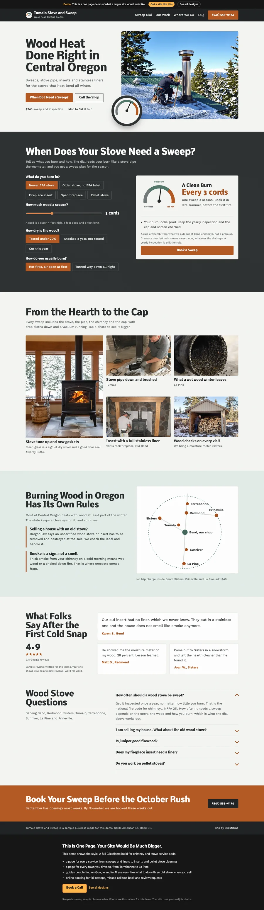 Stove Dial High Desert website design