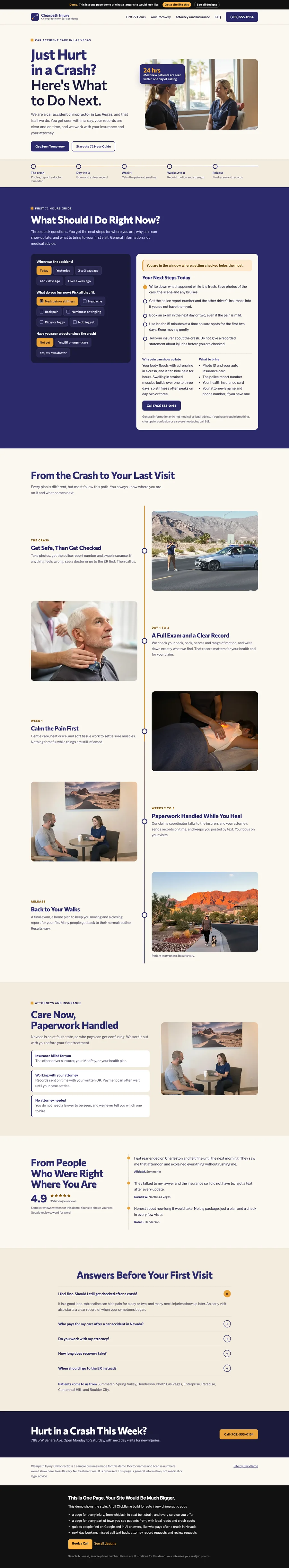 Recovery Timeline website design