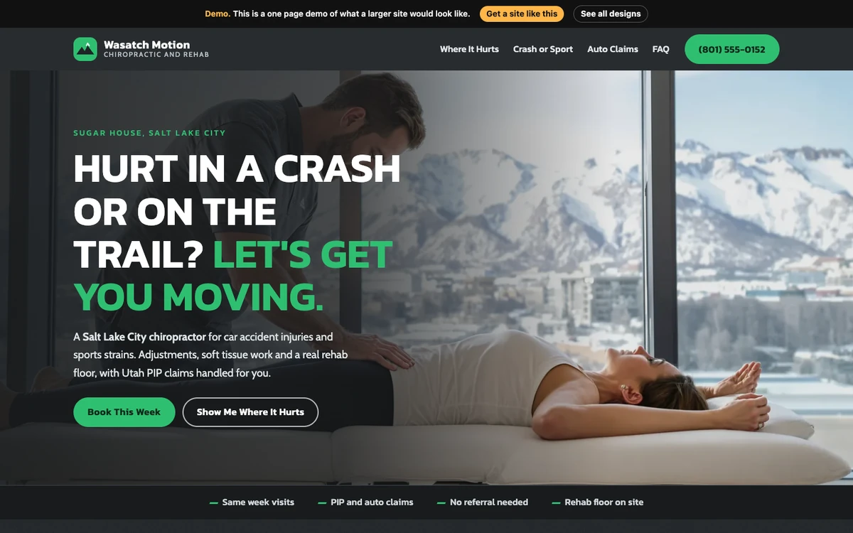 Mountain Motion website design on a desktop