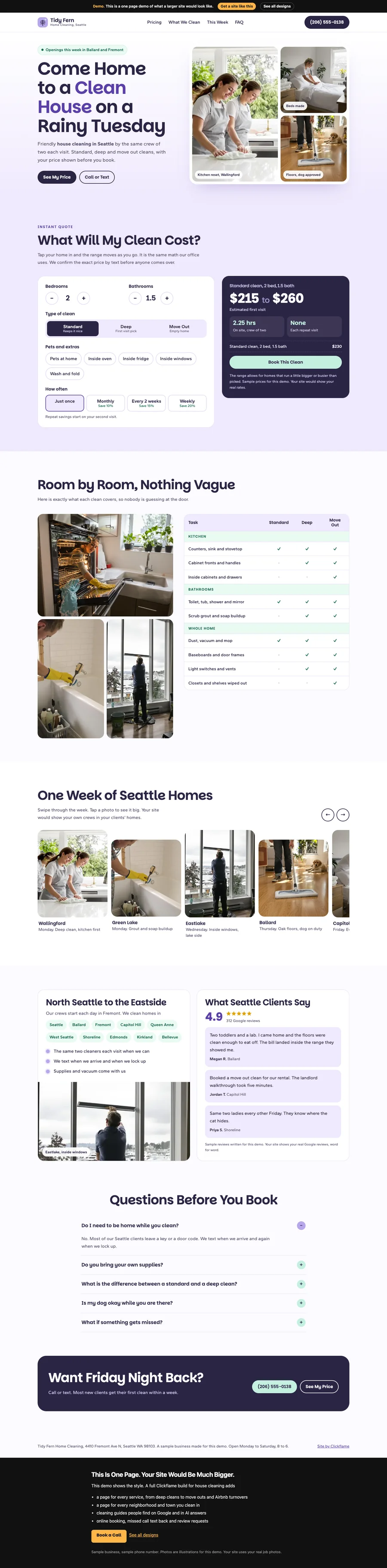 Lilac Fresh Grid website design