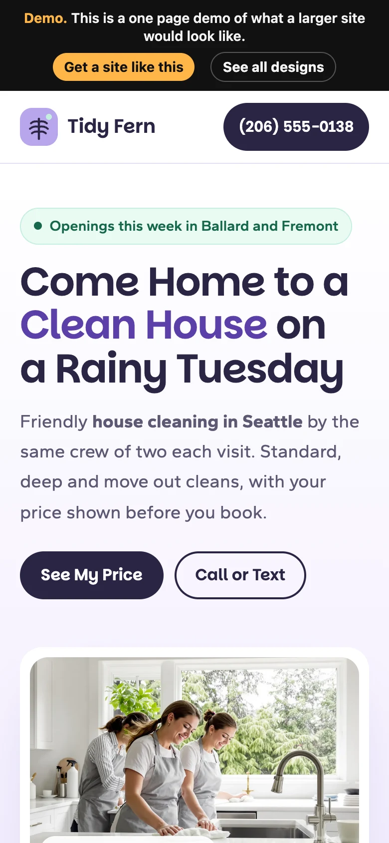 Lilac Fresh Grid on a phone