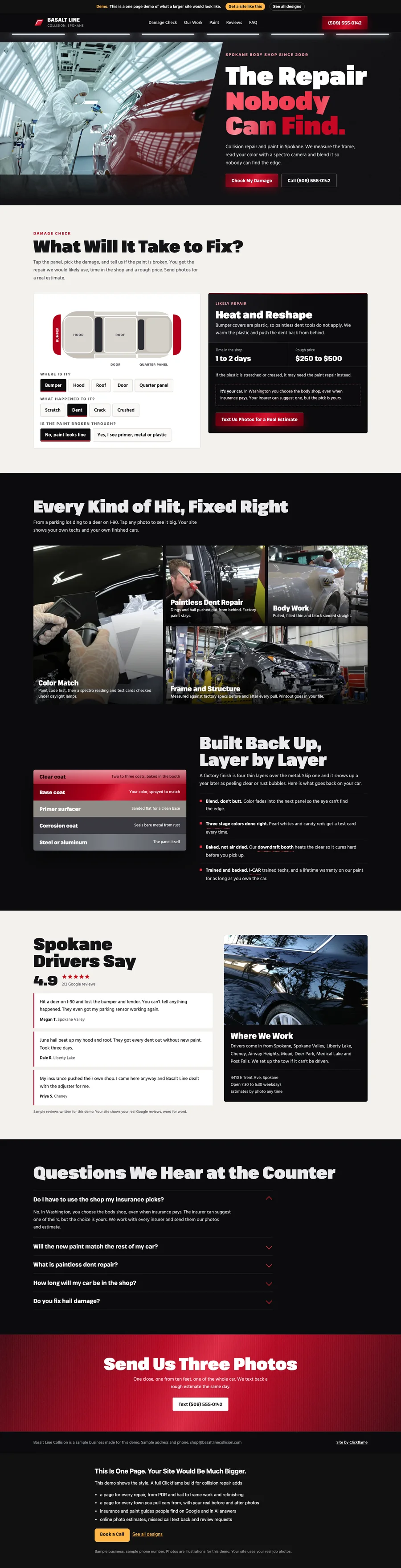 Booth Light Gloss website design