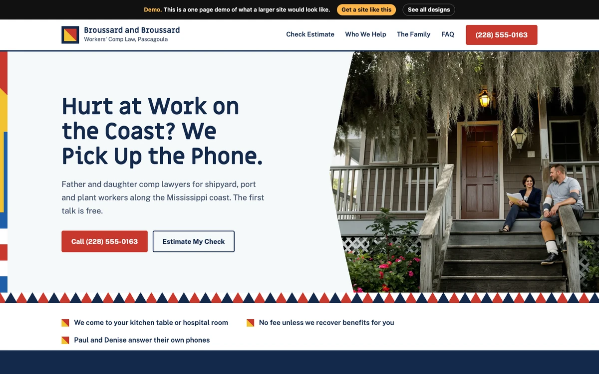 Signal Flag Harbor website design on a desktop