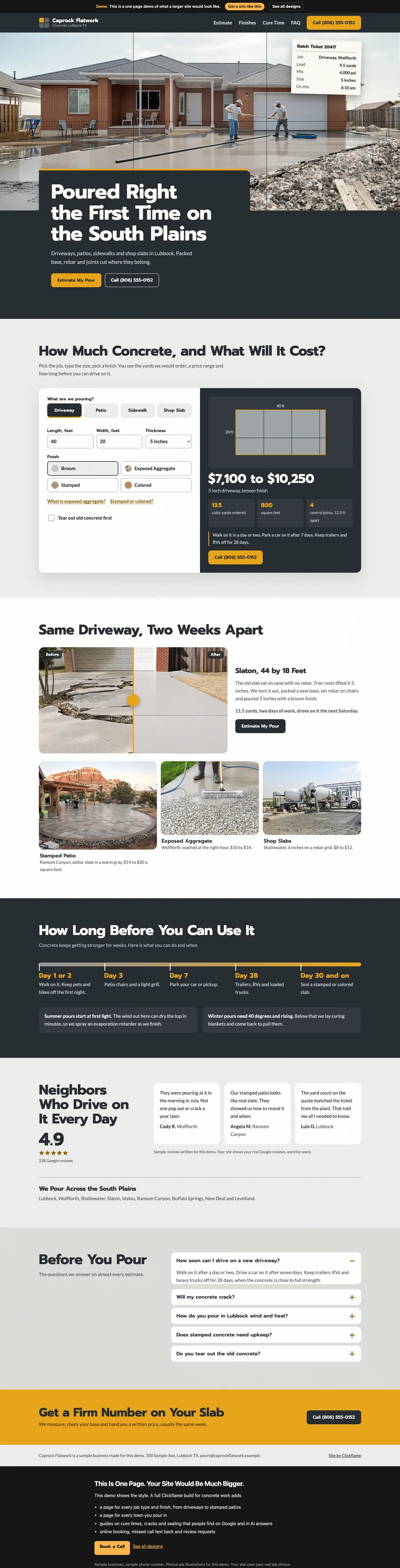 Saw Cut Slab website design