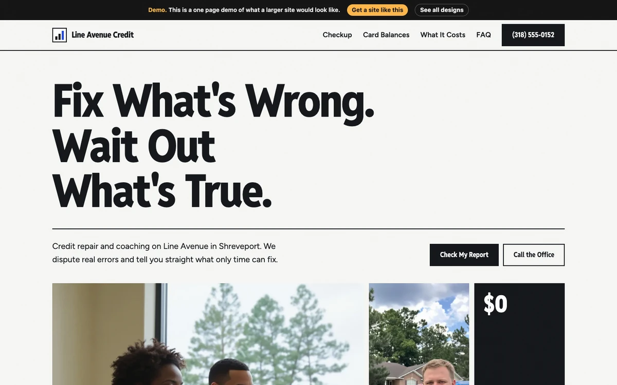 Straight Report Mono website design on a desktop