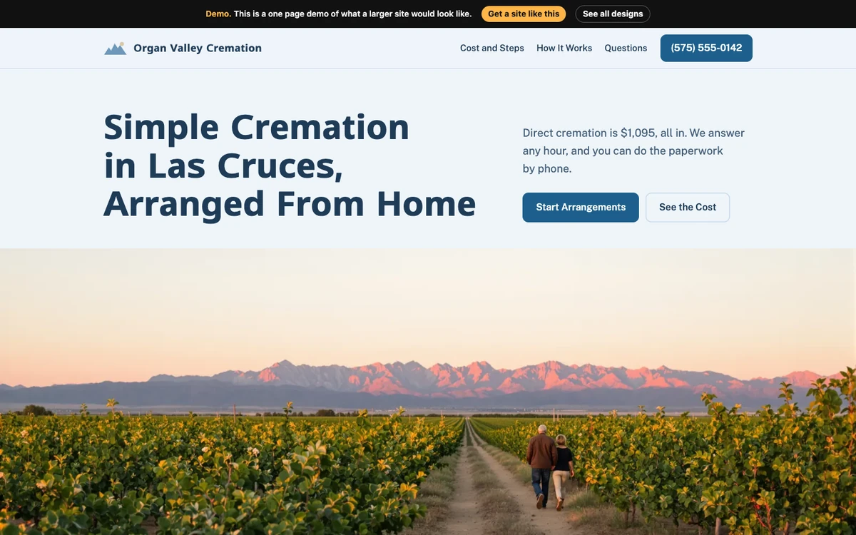 Clear Sky Plain Talk website design on a desktop