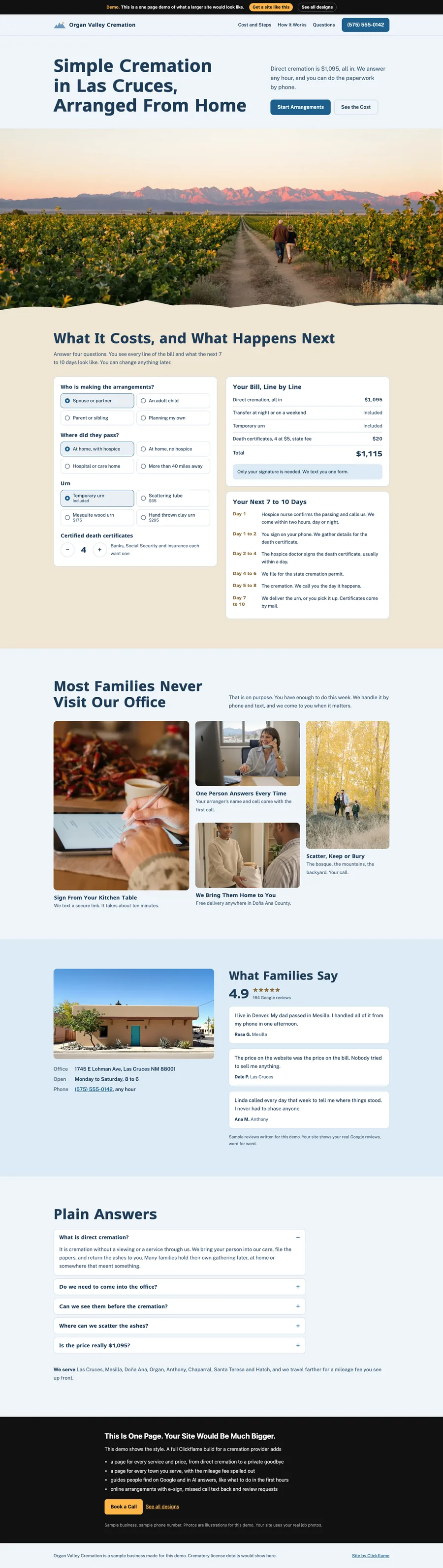 Clear Sky Plain Talk website design
