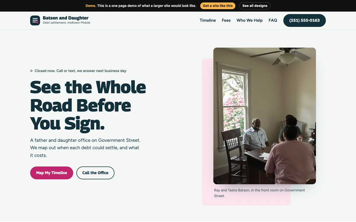 Azalea Ledger website design on a desktop