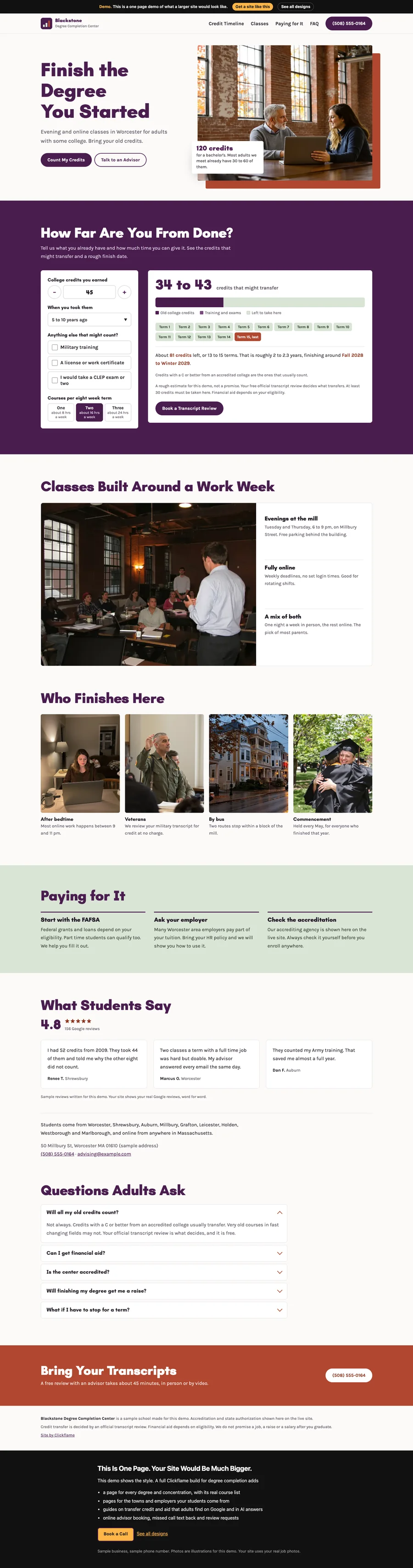 Mill Brick Plum website design