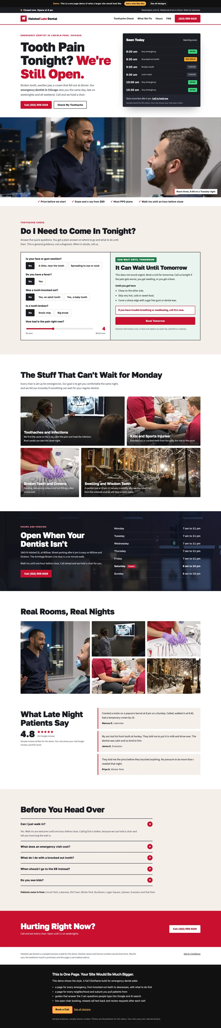 Late Shift Red website design