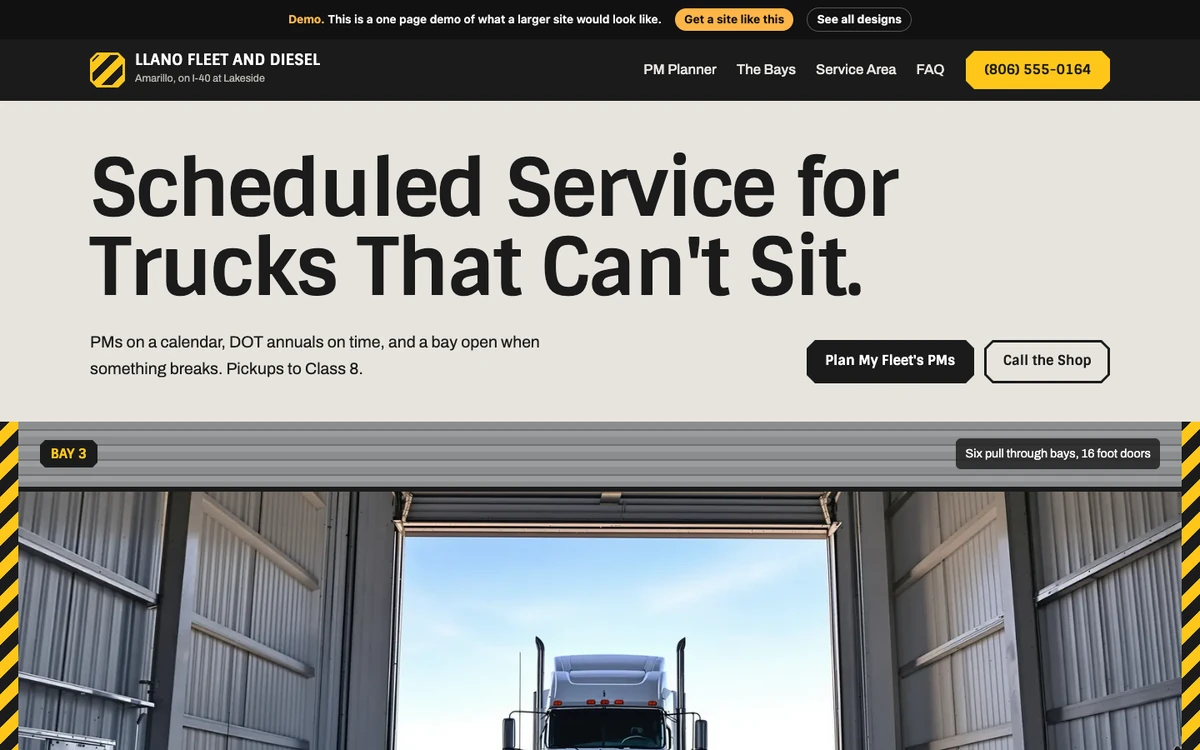 Bay Door Heavy website design on a desktop