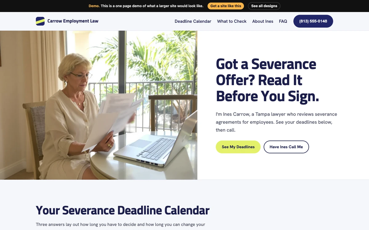 Highlighter Calendar website design on a desktop