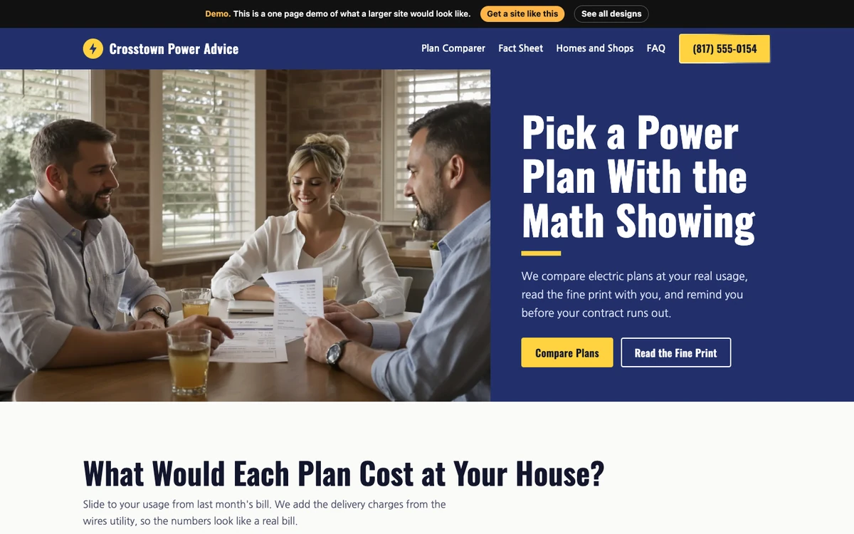 Kilowatt Clear website design on a desktop