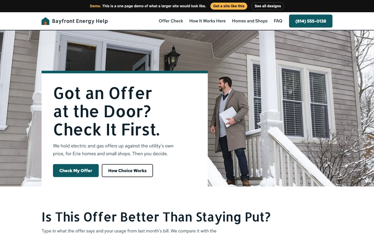 Snowbelt Plain website design on a desktop