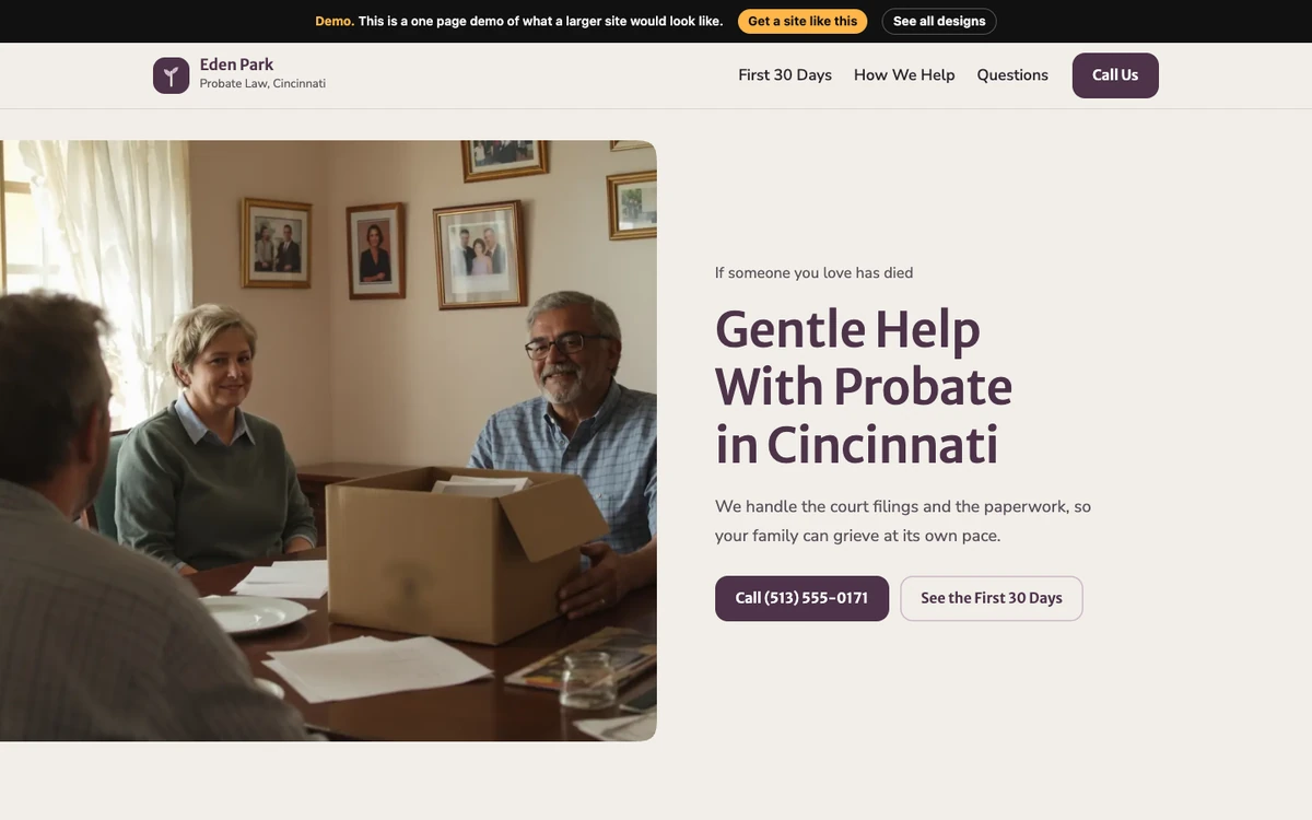 Plum and Stone website design on a desktop