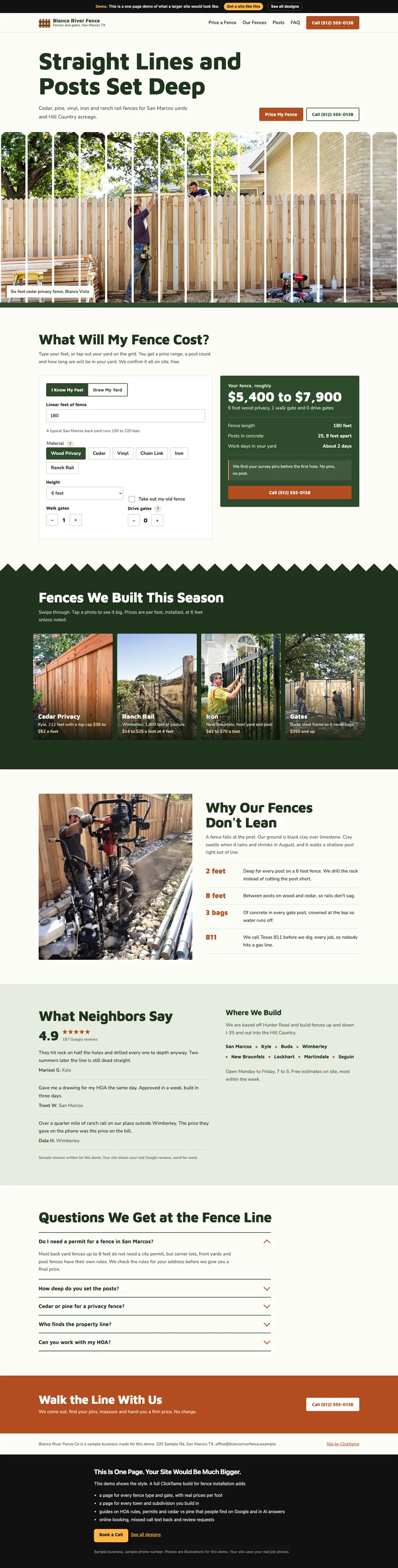Cedar Picket Line website design
