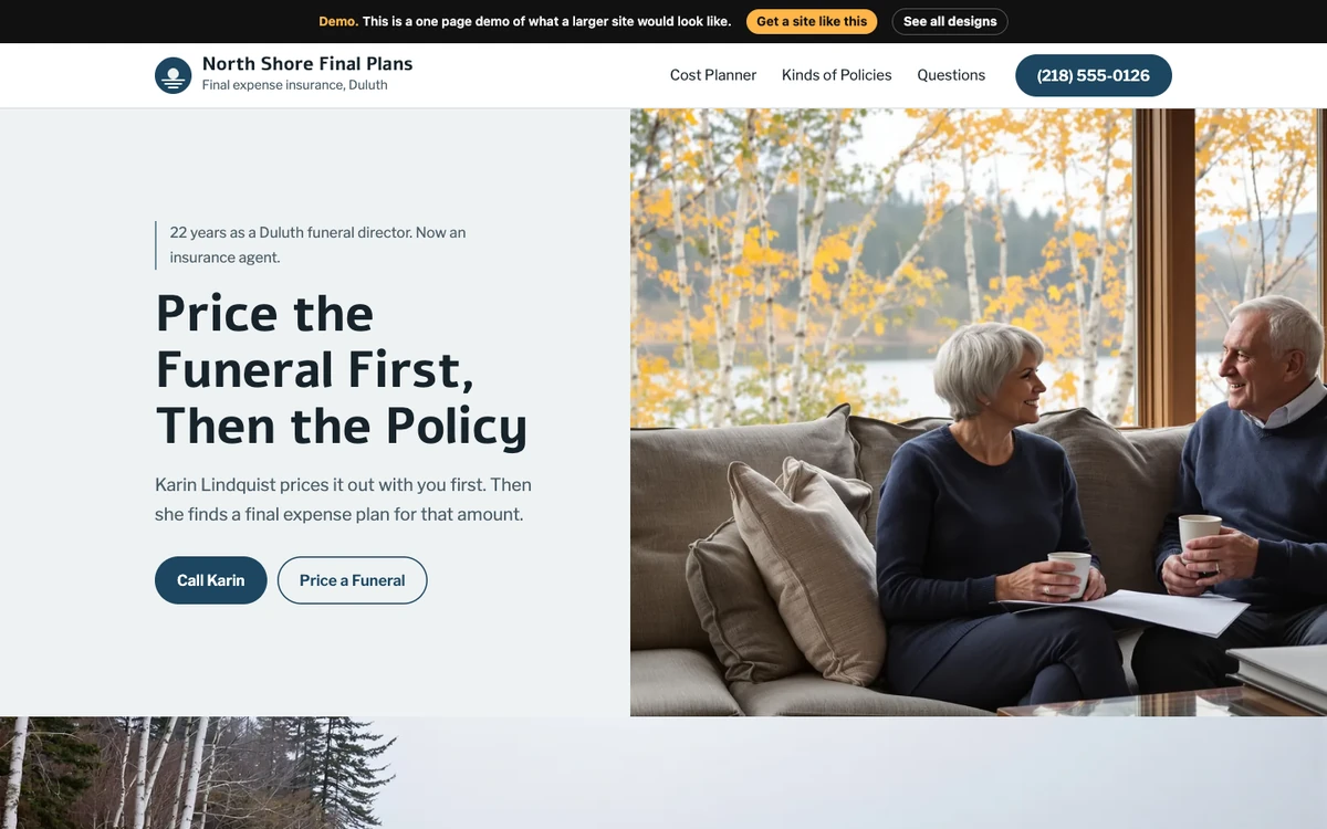 North Shore Quiet website design on a desktop