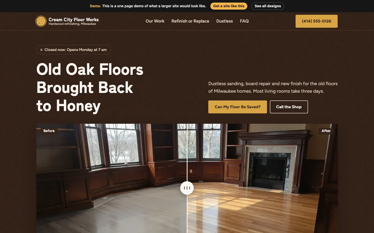 Walnut and Honey website design on a desktop