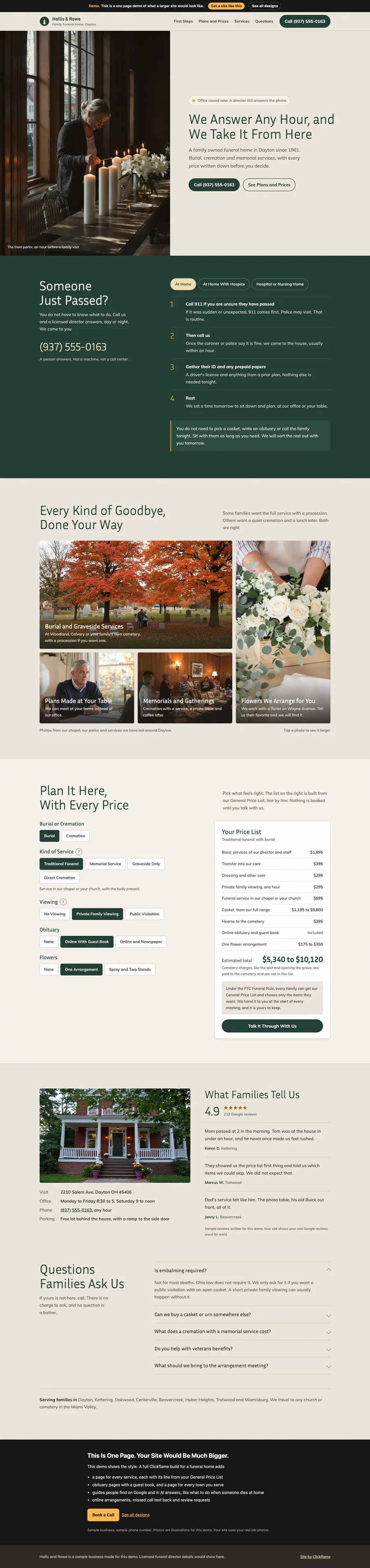 Candle and Stone website design