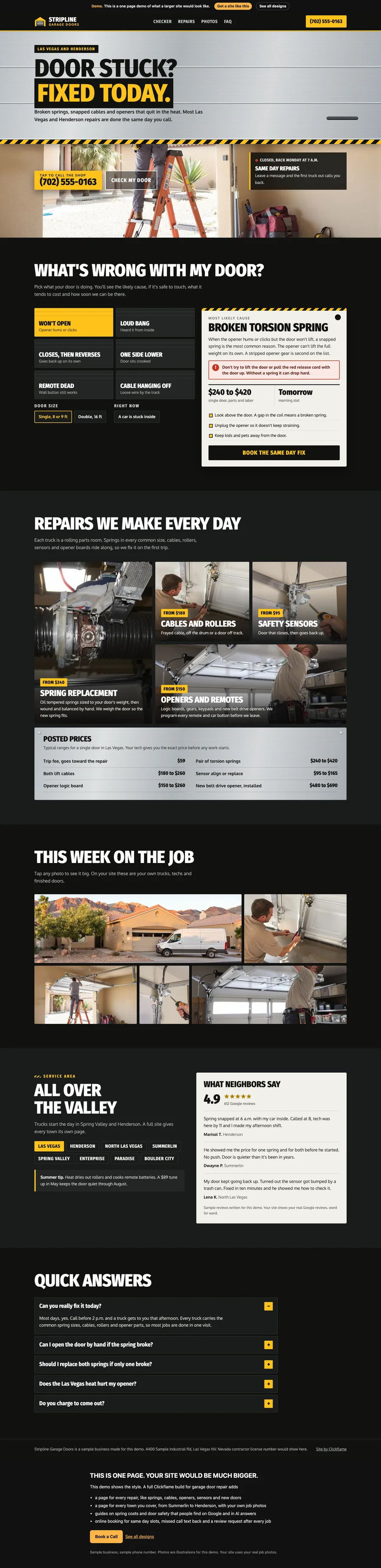 Steel Door Service website design
