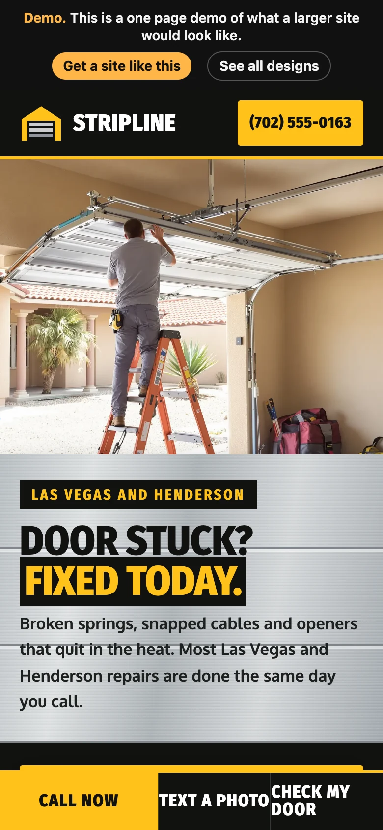 Steel Door Service on a phone