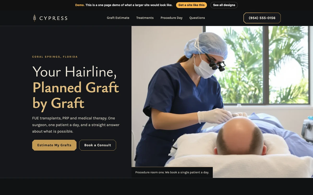 Graphite and Brass website design on a desktop