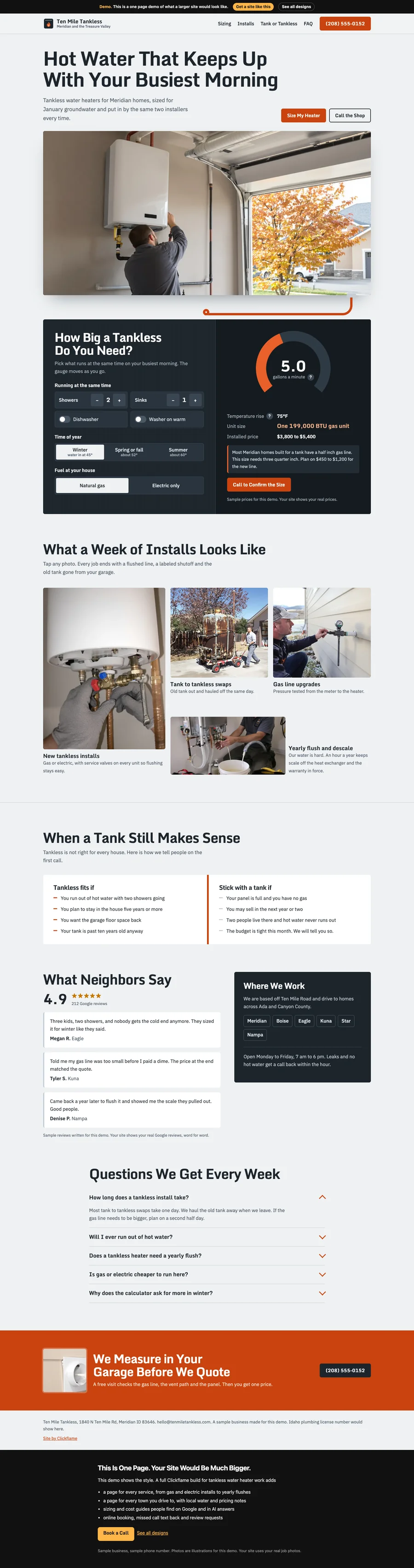 Steel and Flame website design