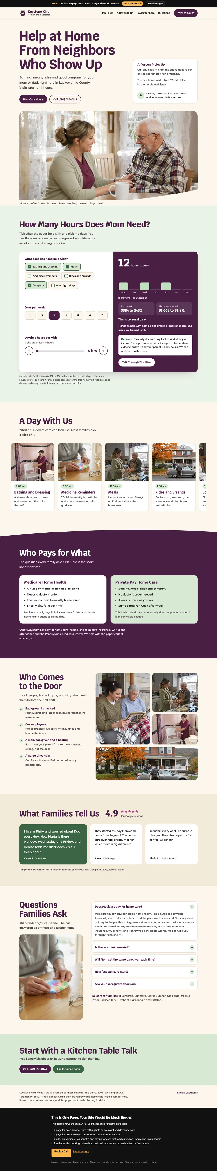Kitchen Table Warmth website design