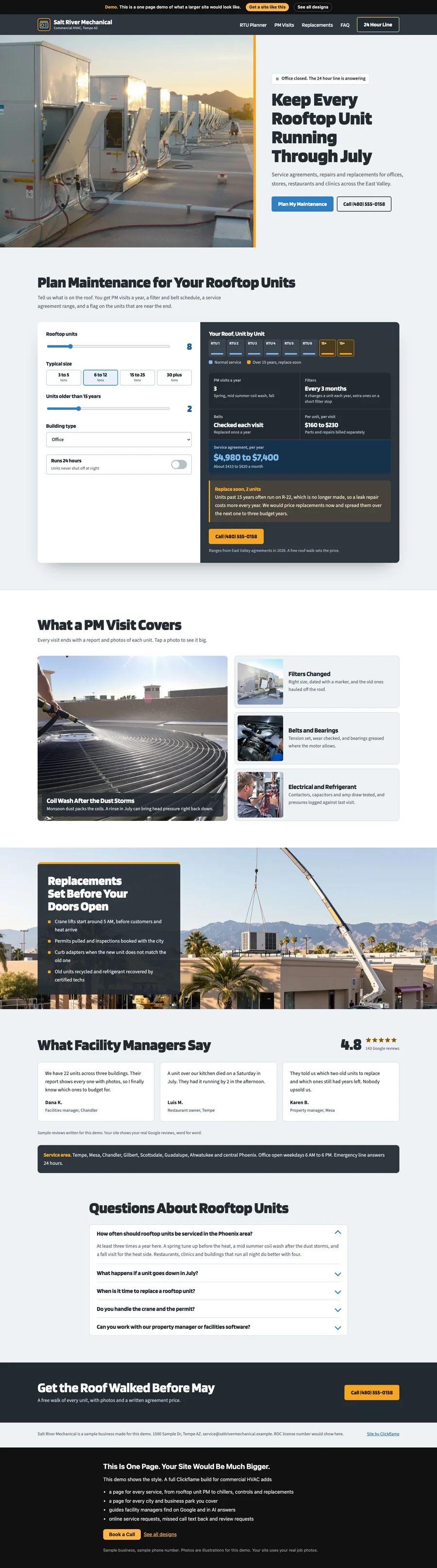 Rooftop Roster website design
