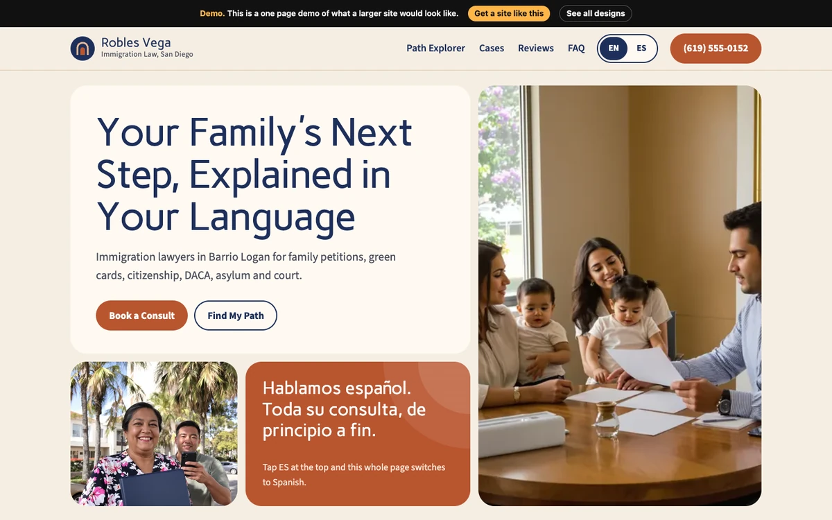 Terracotta Bilingual website design on a desktop