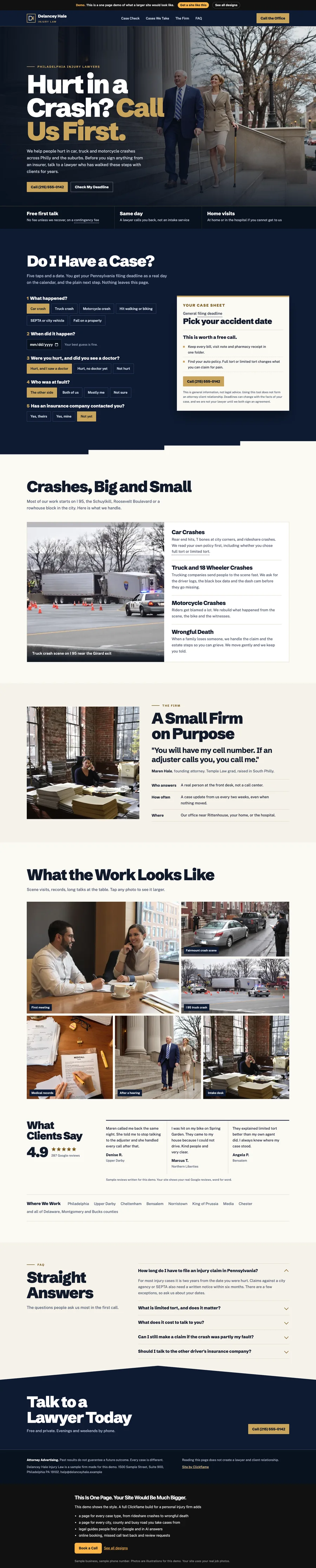 Navy and Brass website design