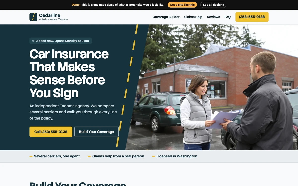 Wet Lane Lines website design on a desktop