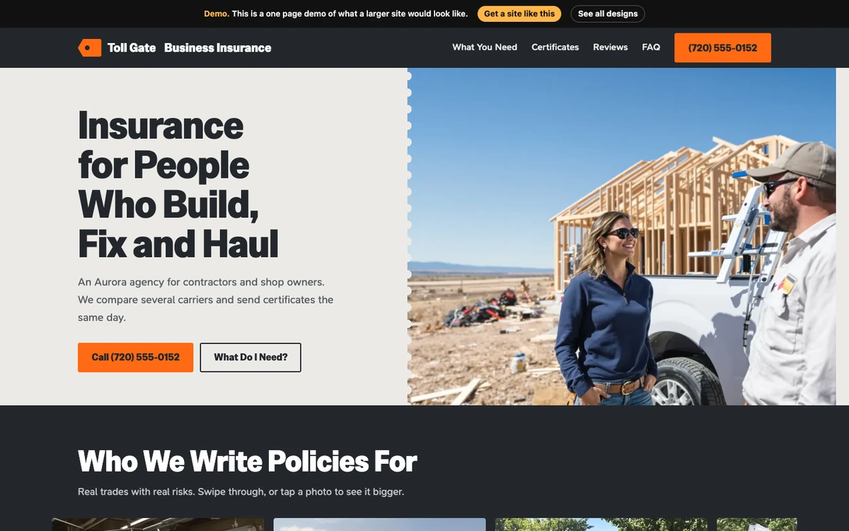 Job Ticket Orange website design on a desktop