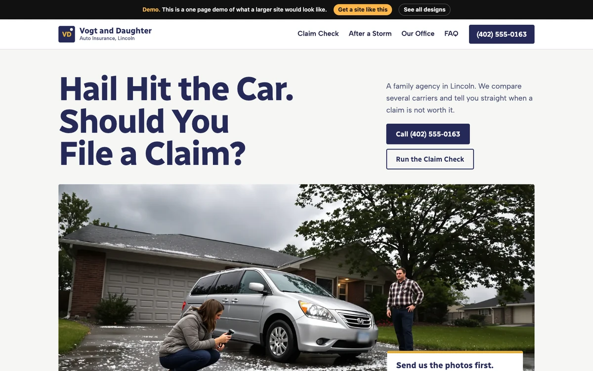 Storm Ledger website design on a desktop